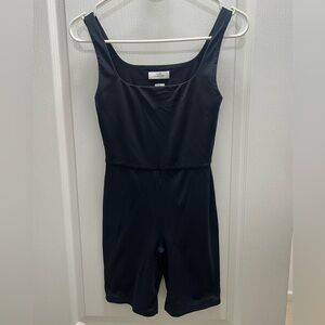 Babaton Black Scoop-Neck Romper Jumpsuit